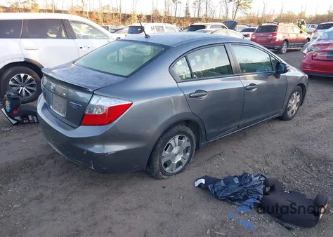 2012 Honda Civic Hybrid from USA, damaged, VIN JHMFB4F27CS011265